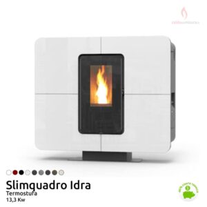 THERMOROSSI slimquadro idra bianco termostufa pellet