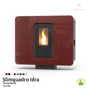 THERMOROSSI slimquadro idra bordeaux termostufa pellet