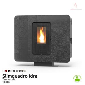 THERMOROSSI slimquadro idra cristallo moondecor termostufa pellet