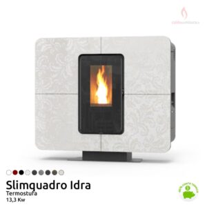 THERMOROSSI slimquadro idra cristallo sundecor termostufa pellet