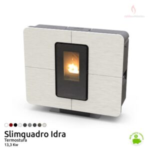 THERMOROSSI slimquadro idra gres bianco opaco termostufa pellet