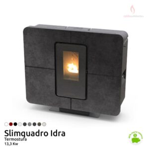 THERMOROSSI slimquadro idra gres graffite termostufa pellet