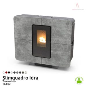 THERMOROSSI slimquadro idra gres pietra ollare termostufa pellet